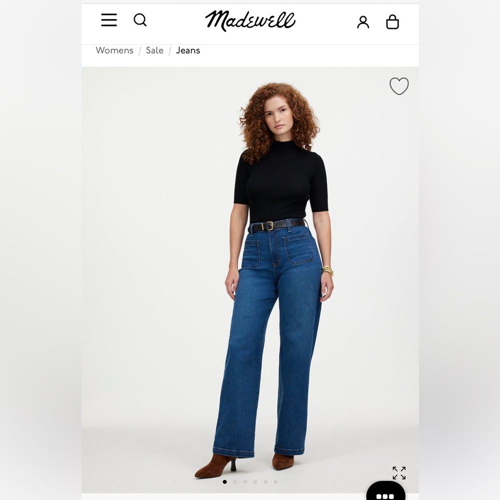 Madewell High Rise Curvy Wide Leg Jean sz 31